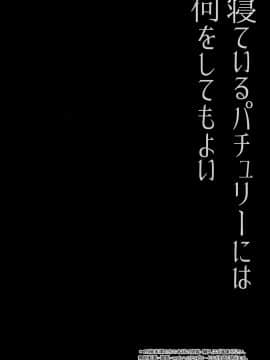 [不咕鸟汉化组] (例大祭16) [Right away (坂井みなと)] 寝ているパチュリーには何をしてもよい (東方Project)_003