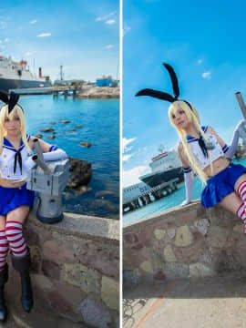 [MaySakaali] 合集_At_the_pier_Shimakaze_Cosplay_by_MaySakaali_563893534