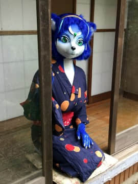 [Ayano Harumaki]  Krystal from Star Fox_0051_Ayano_Cools_Down_in_a_Yukata_Cosplay.Ayano.Yukata.09