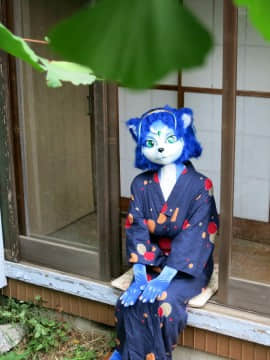 [Ayano Harumaki]  Krystal from Star Fox_0055_Ayano_Cools_Down_in_a_Yukata_Cosplay.Ayano.Yukata.13