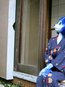 [Ayano Harumaki]  Krystal from Star Fox_0052_Ayano_Cools_Down_in_a_Yukata_Cosplay.Ayano.Yukata.10