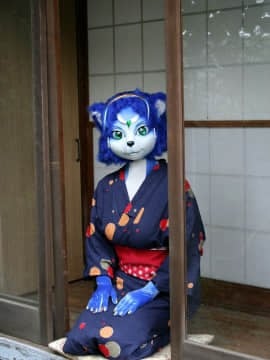 [Ayano Harumaki]  Krystal from Star Fox_0047_Ayano_Cools_Down_in_a_Yukata_Cosplay.Ayano.Yukata.05