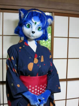 [Ayano Harumaki]  Krystal from Star Fox_0054_Ayano_Cools_Down_in_a_Yukata_Cosplay.Ayano.Yukata.12