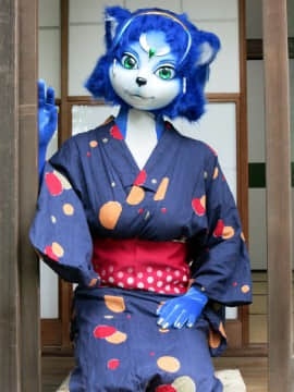 [Ayano Harumaki]  Krystal from Star Fox_0063_Ayano_Cools_Down_in_a_Yukata_Cosplay.Ayano.Yukata.21