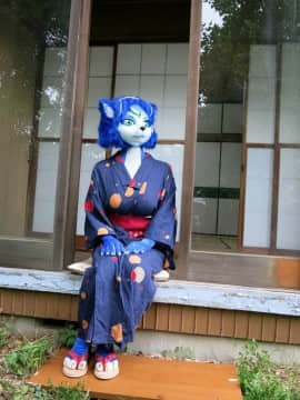 [Ayano Harumaki]  Krystal from Star Fox_0053_Ayano_Cools_Down_in_a_Yukata_Cosplay.Ayano.Yukata.11