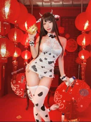 Hane Ame 雨波 - Cow Qipao (Original)_HaneAme - Cow Qipao (26)