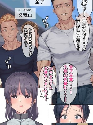 [よもだよも] ヤリサーの中で僕だけ純情。ずっとずっと大好きだった憧れの女子マネージャーが、オラオラ系絶倫OBたちにやりたい放題やられちゃうのをただ見ていることしかできない僕。_011