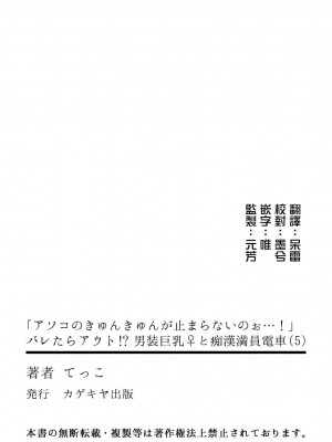 [てっこ] 「アソコのきゅんきゅんが止まらないのぉ…!」バレたらアウト!- 男装巨乳♀と痴漢満員電車 5 [中国翻訳]_27