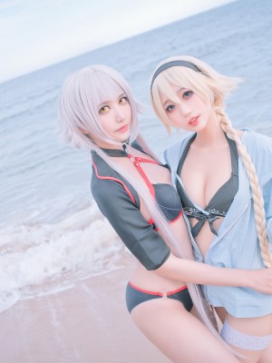 周叽是可爱兔兔 Vol.021 黑白贞双人泳衣_522_538 (T.ME-COSPLAYSETS)