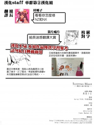 (C81) [劇毒少女 (ke-ta、日向、冬馬雪崩)] SLEEPING MAGE ‐魔法の森の眠り姫‐ 劇毒少女 Publication Number VII (東方Project)[中国翻訳]_26