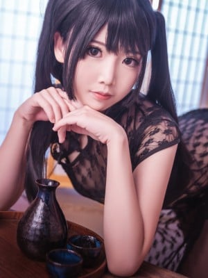 面饼仙儿 No.018 黑丝情趣旗袍_Coser-No.018-T.ME-COSPLAYSETS-006