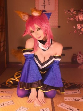 《FATE extra CCC》caster玉藻前 C O S P L A Y_FGO fate 玉藻前 雨波HaneAme cosplay (2)