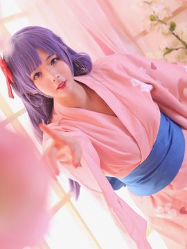 《Fate stay night》间桐樱樱花色浴衣和服 C O S P L A Y_间桐樱樱花色浴衣和服 C O S (2)