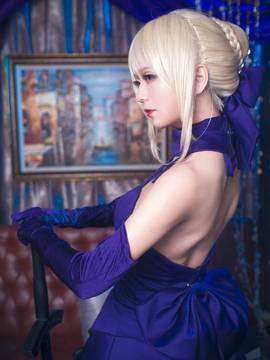 《Fate stay night》saber小礼服 C O S P L A Y_FateGO Saber Alter 满破 (3)