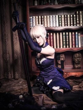 《Fate stay night》saber小礼服 C O S P L A Y_#FateGrandOrder##Saber Alter# (6)