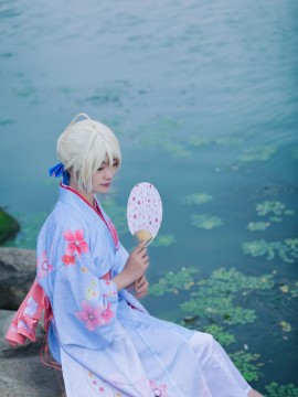 《Fate Stay Night》Saber晴着ver.~吾王和服新年挂画 C O S P L A Y_#cos正片##cospaly##saber cos# (4)