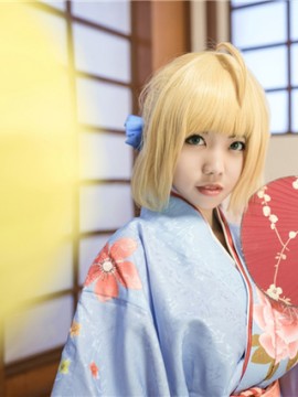 《Fate Stay Night》Saber晴着ver.~吾王和服新年挂画 C O S P L A Y_saber 同人手办和服cosplay (3)