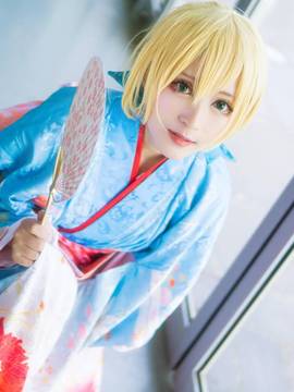 《Fate Stay Night》Saber晴着ver.~吾王和服新年挂画 C O S P L A Y_SABER 晴着 和服场照 (1)