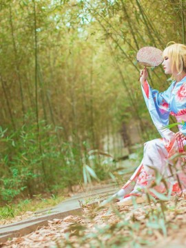 《Fate Stay Night》Saber晴着ver.~吾王和服新年挂画 C O S P L A Y_Saber 晴着和服Ver (10)