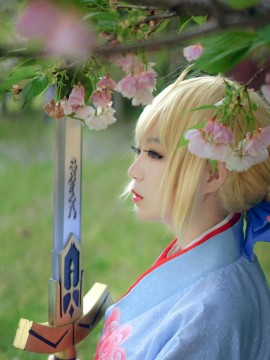 《Fate Stay Night》Saber晴着ver.~吾王和服新年挂画 C O S P L A Y_Saber 晴着ver. (1)