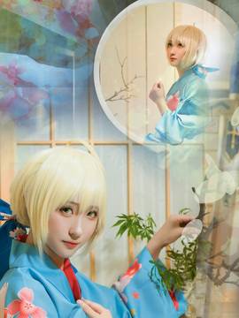 《Fate Stay Night》Saber晴着ver.~吾王和服新年挂画 C O S P L A Y_saber和服 (3)