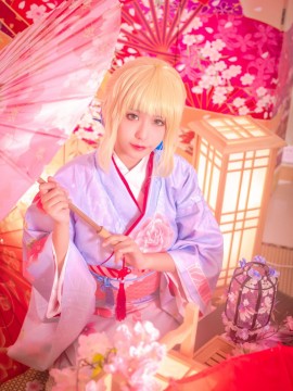 《Fate Stay Night》Saber晴着ver.~吾王和服新年挂画 C O S P L A Y_之前拍的saber晴着 一直忘了发到半次元orz (1)