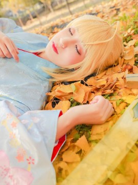 《Fate Stay Night》Saber晴着ver.~吾王和服新年挂画 C O S P L A Y_fate-saber 和服 (14)