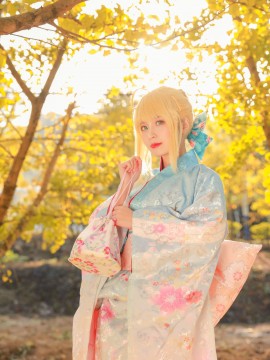 《Fate Stay Night》Saber晴着ver.~吾王和服新年挂画 C O S P L A Y_fate-saber 和服 (13)