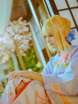 《Fate Stay Night》Saber晴着ver.~吾王和服新年挂画 C O S P L A Y_saber晴着和服 (18)