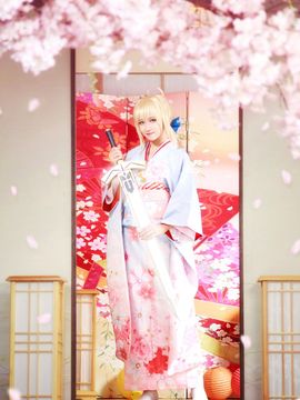 《Fate Stay Night》Saber晴着ver.~吾王和服新年挂画 C O S P L A Y_saber 晴着和服ver. (8)