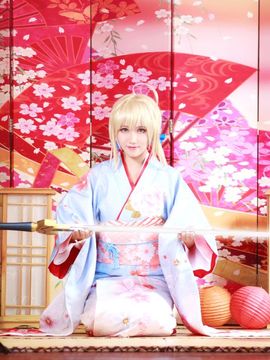 《Fate Stay Night》Saber晴着ver.~吾王和服新年挂画 C O S P L A Y_saber 晴着和服ver. (9)