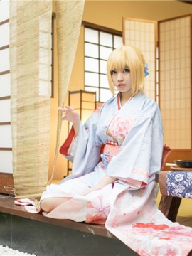 《Fate Stay Night》Saber晴着ver.~吾王和服新年挂画 C O S P L A Y_saber 同人手办和服cosplay (4)