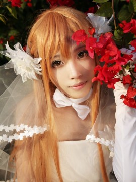 《刀剑神域》亚丝娜花嫁COSPLAY_★ 刀剑神域 ★ 婚纱ver (13)