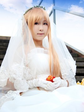 《刀剑神域》亚丝娜花嫁COSPLAY_★ 刀剑神域 ★ 婚纱ver (36)