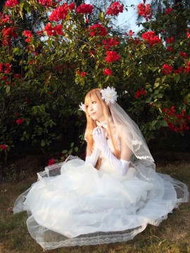 《刀剑神域》亚丝娜花嫁COSPLAY_★ 刀剑神域 ★ 婚纱ver (11)