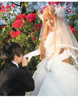 《刀剑神域》亚丝娜花嫁COSPLAY_★ 刀剑神域 ★ 婚纱ver (14)