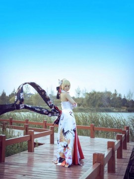 《Fate Grand Order》月刊特典saber  C O S P L A Y_Saber 仙鹤花嫁 cos (9)